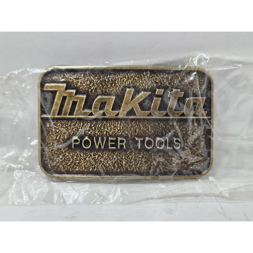 Makita Power Tools Belt Buckle Vintage Solid Brass Made In USA